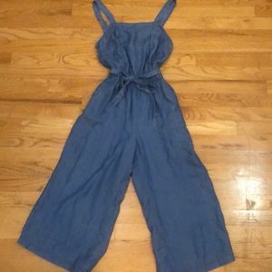 Denim chambray jumpsuit